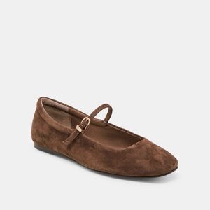 Dolce Vita - Reyes Ballet Flats Dk Brown Suede - Size 12